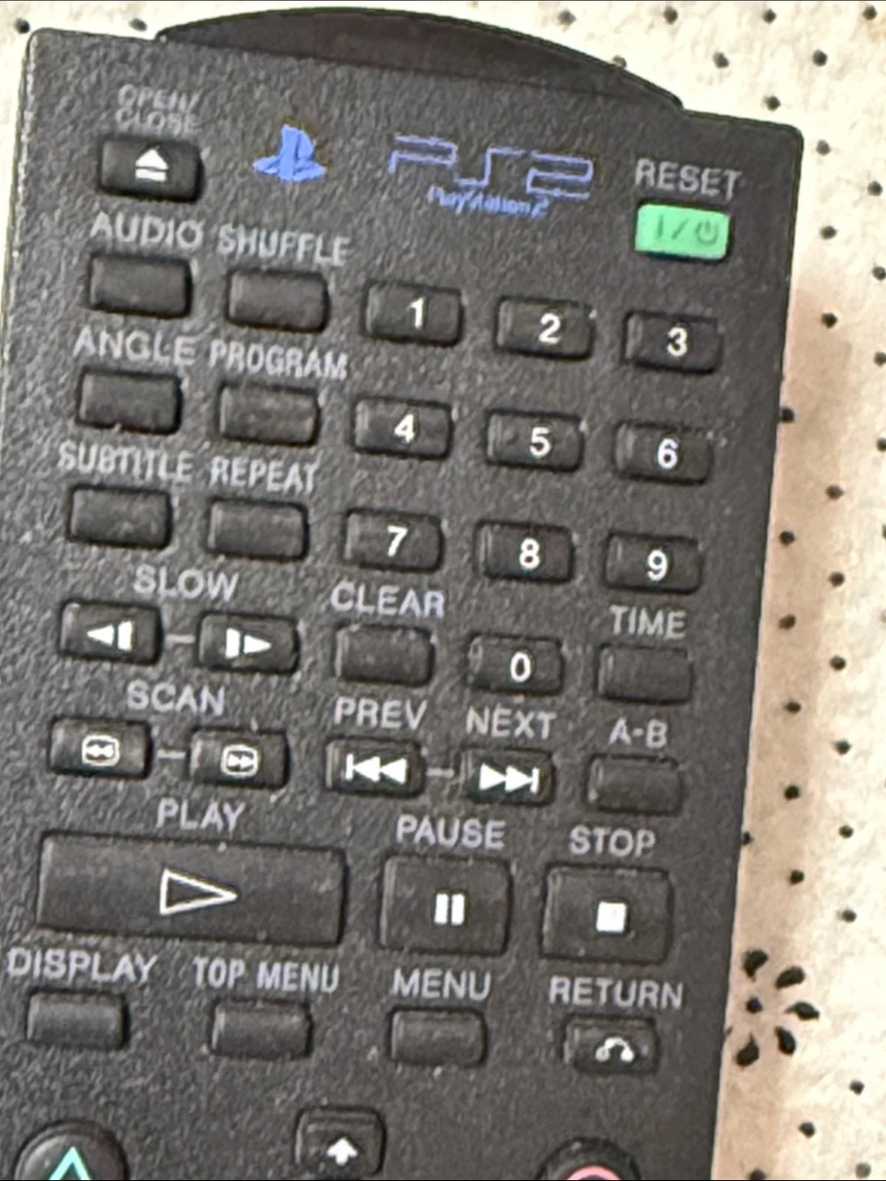 Sony Black DVD/PlayStation Remote with Colored Button Accents